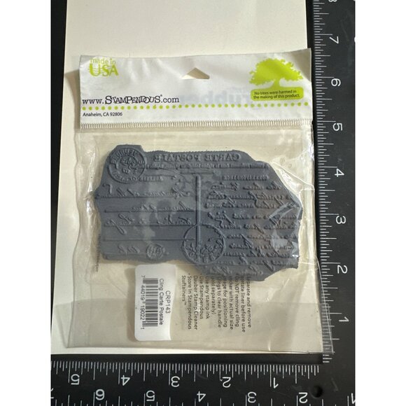 Stampendous Cling Rubber Stamp Carte Postale Design Distressed Postcard - Picture 3 of 3